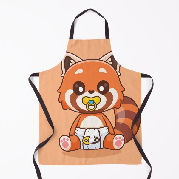 Item preview, Charming Baby Red Panda with Pacifier and Diaper Cartoon Icon designed and sold by hjian8219.