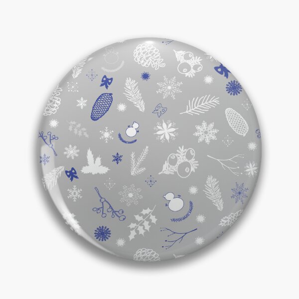 Artikelvorschau, Winter Woodland Harmony Pattern Marineblau auf Grau entworfen und verkauft von ara-designs.