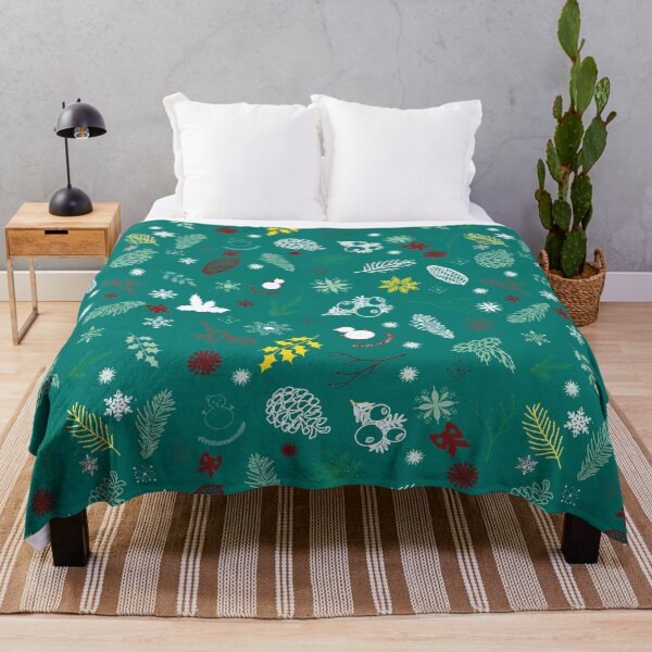 Item preview, Winter Woodland Harmony Pattern on Green designed and sold by ara-designs.