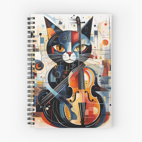 Item preview, Cat Playing Violin Abstract Painting Wassily Kandinsky Style designed and sold by khachiche.