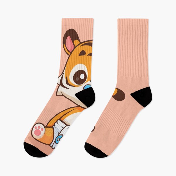 Item preview, Adorable Baby Tiger with Pacifier and Diaper Cartoon Icon designed and sold by hjian8219.