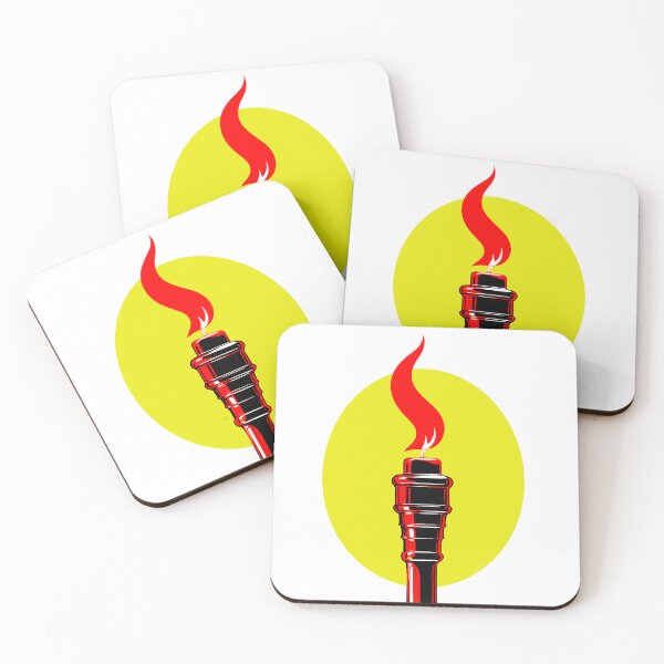 Item preview, Burning flame on a yellow background designed and sold by marccelusshop.