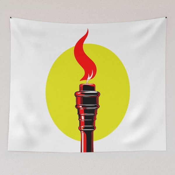 Item preview, Burning flame on a yellow background designed and sold by marccelusshop.