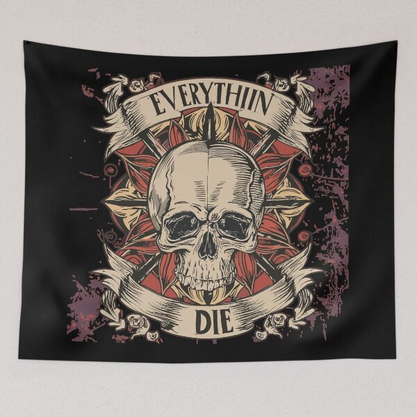 Item preview, Everything Die Death, Pirate skull, Skull, old style hardcore tattoo designed and sold by PhotoArtMC.