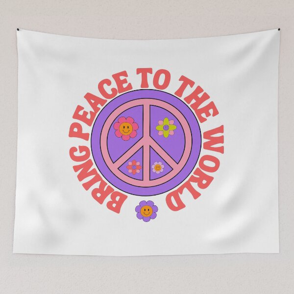 Item preview, Bring peace to the world, flower power retro peace symbol designed and sold by BritishDelights.