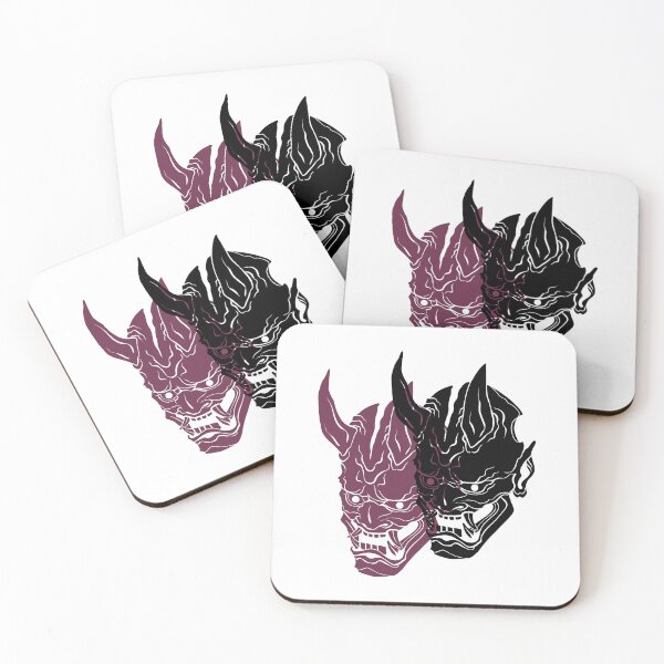 Aperçu de l'œuvre Le masque double Oni - Yabisan - Style vectoriel créée et vendue par Yahia-arts.