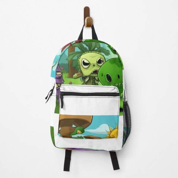 Plants Vs. Zombies Backpack – Printed School Bag For Kids & Teens – Lightweight Polyester Rucksack