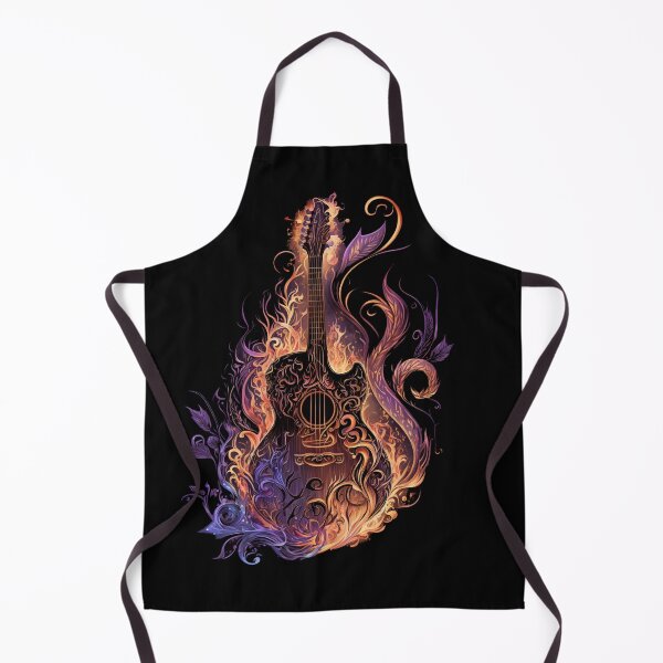 Item preview, Guitar bass metal band purple fire / flames leaves design designed and sold by EternalDelight1.