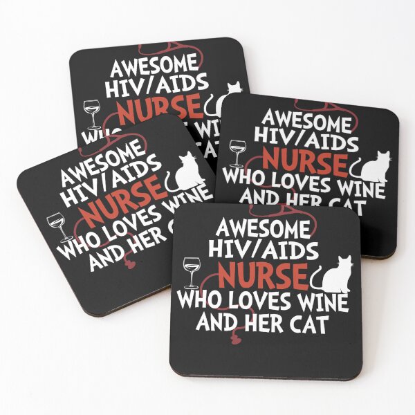Item preview, Awesome HIVAIDS Nurse who loves wine and her cat designed and sold by EagmianPheolea.