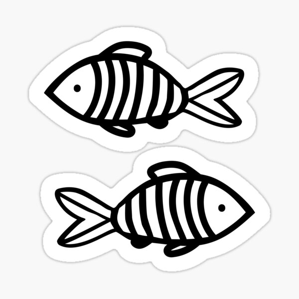Fish pattern in white Sticker