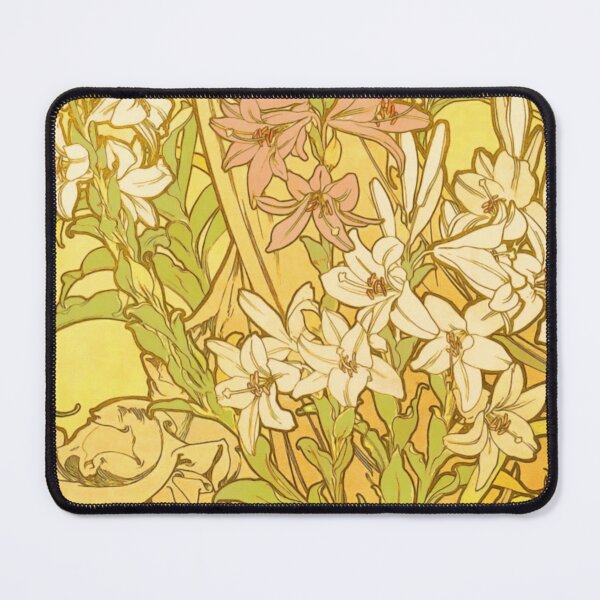 Item preview, Yellow Lily Art Nouveau Mucha designed and sold by antiqueart.