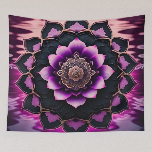 Item preview, Zen Mandala Purple Lotus designed and sold by SpiritualManda.