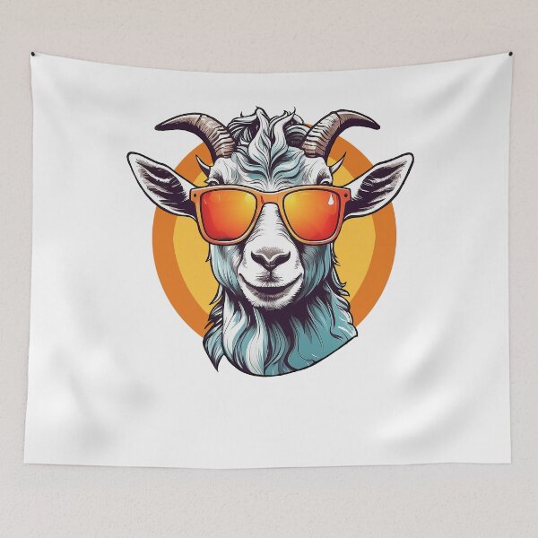 Artikelvorschau, Coole bunte Ziege mit Sonnenbrille entworfen und verkauft von NordicBadger.