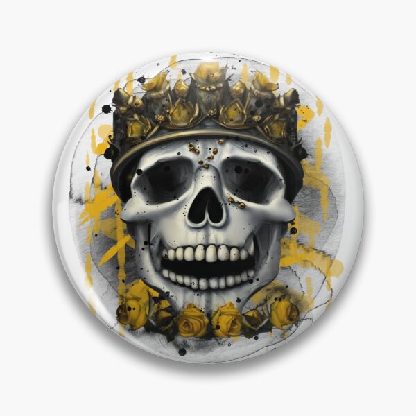 Item preview, KING SKULL WITH YELLOW ROSES designed and sold by inarausch2023.