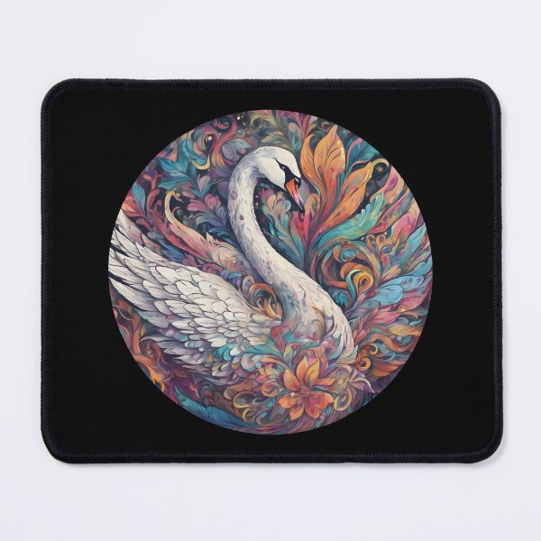 Item preview, White swan on botanical background designed and sold by MauraMeadow.
