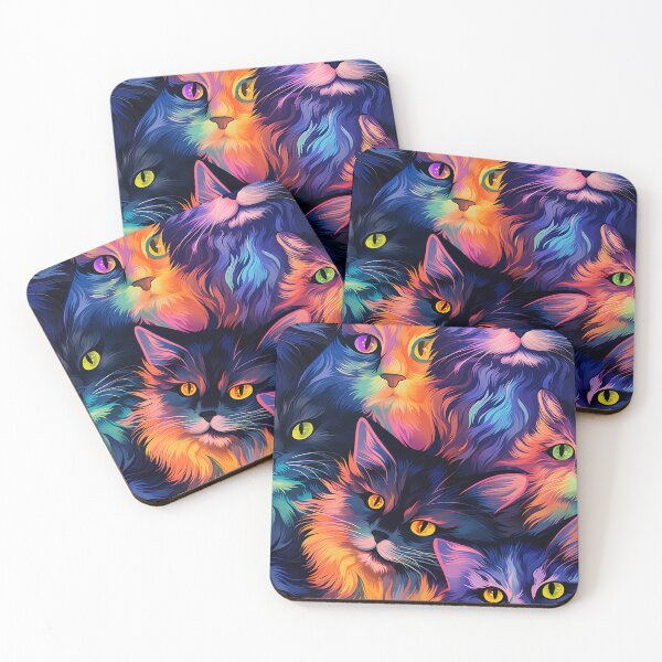 Item preview, Cosmic Cat Rebellion: Postmodernist Meow in Twilight Hues designed and sold by polonuim210.