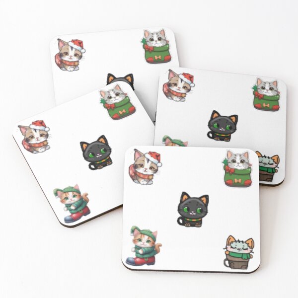 Item preview, christimas cat stickers designed and sold by Graphichop.