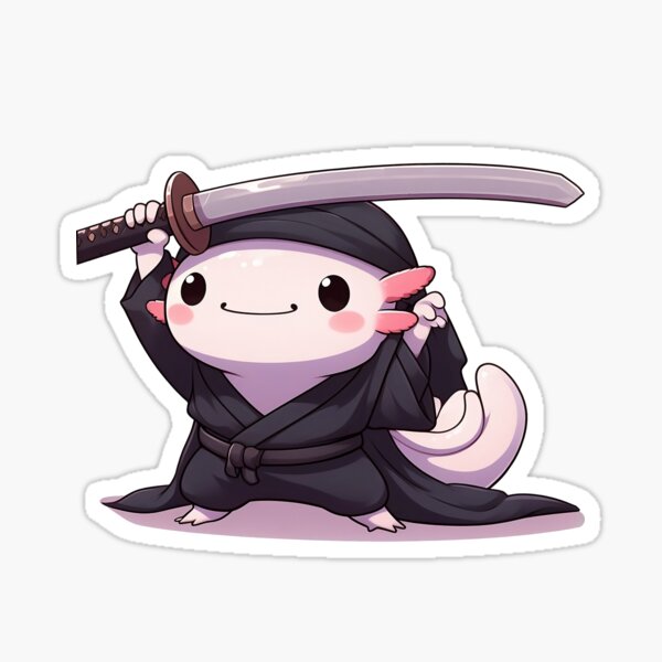 Item preview, Swordmaster Axolotl designed and sold by QuickSticker.