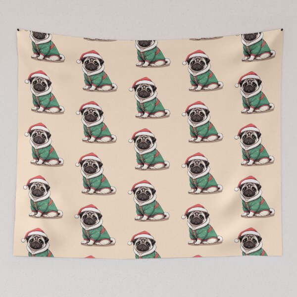 Item preview, Cute Christmas Pug in Sweater designed and sold by KAI-Studio.