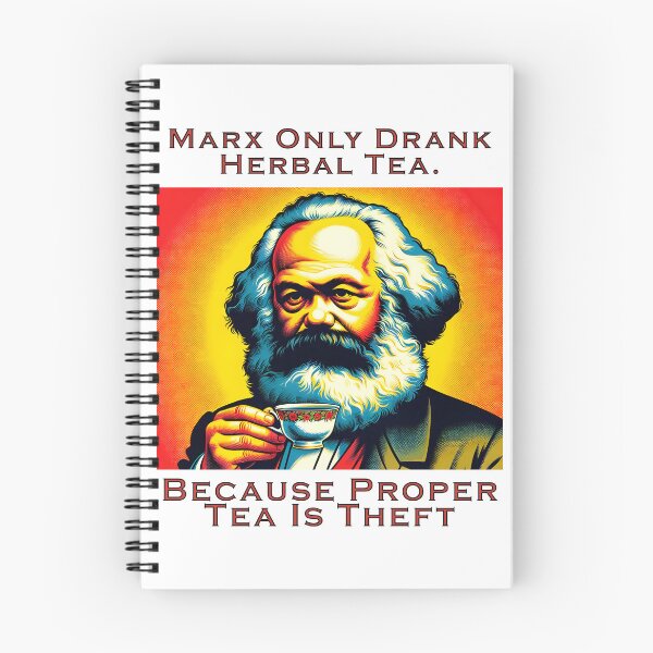 Item preview, "Marx only drank herbal tea" - dad joke designed and sold by Matthew Kinnersly.