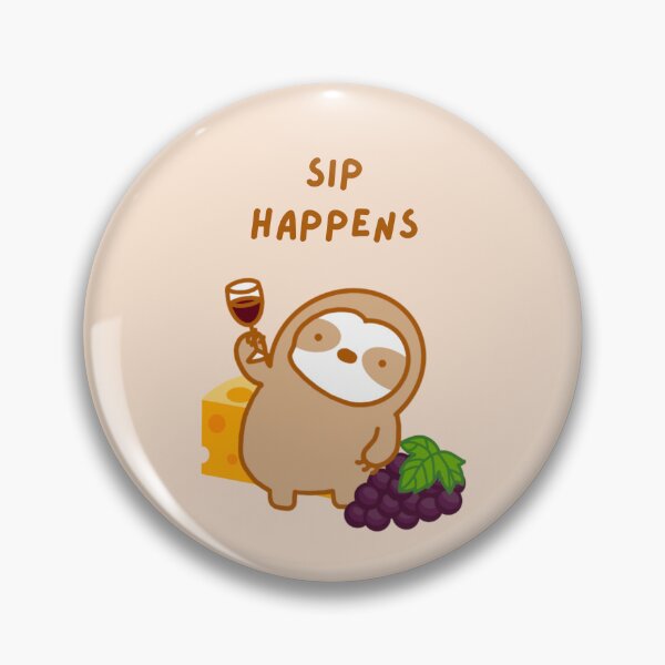 Item preview, Sip Happens Red Wine Sloth designed and sold by theslothinme.