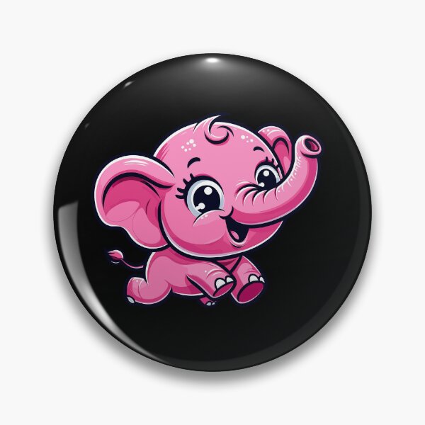 Item preview, Cartoon Pink Baby Elephant Jumping Around designed and sold by sbachstroem.