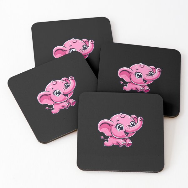 Item preview, Cartoon Pink Baby Elephant Jumping Around designed and sold by sbachstroem.