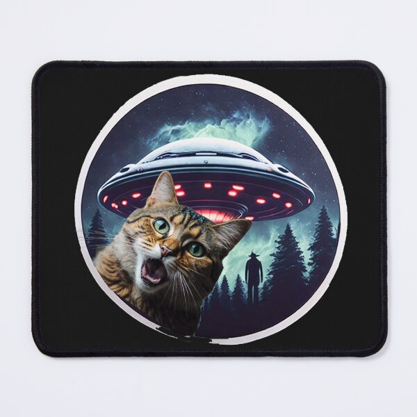 Item preview, Cat surprised by alien invasion ,UFO s designed and sold by erozzz.