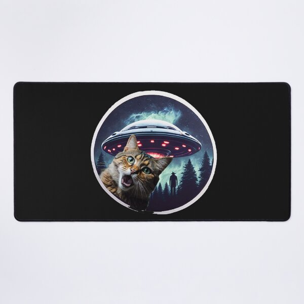 Item preview, Cat surprised by alien invasion ,UFO s designed and sold by erozzz.