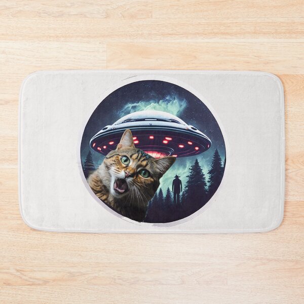 Item preview, Cat surprised by alien invasion ,UFO s  designed and sold by erozzz.