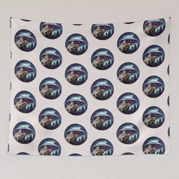 Item preview, Cat surprised by alien invasion ,UFO s  designed and sold by erozzz.