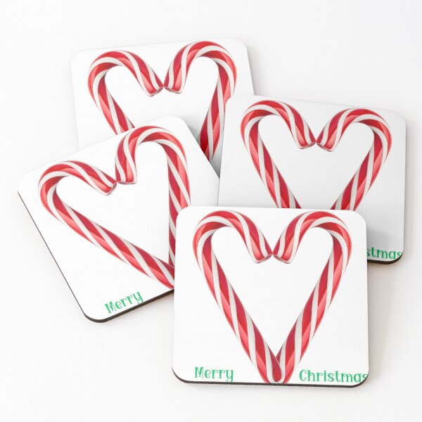 Item preview, Heart-Shaped Candy Canes Wishing You a Merry Christmas: Sweet Holiday Art designed and sold by C-CheleSells.