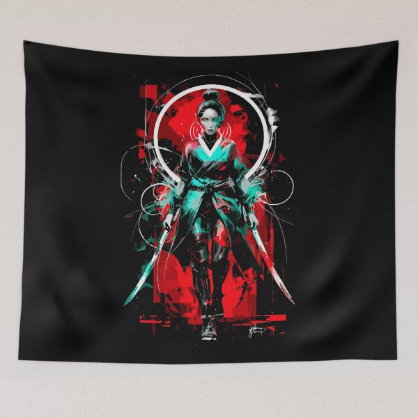 Item preview, Cyberpunk Samurai Anime GIRL with Samurai Sword Chanpuru  Ronin designed and sold by PhotoArtMC.