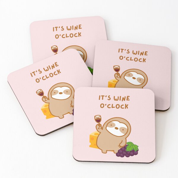 Item preview, Wine O’clock Wine and Cheese Sloth  designed and sold by theslothinme.