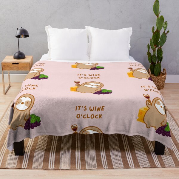 Item preview, Wine O’clock Wine and Cheese Sloth designed and sold by theslothinme.