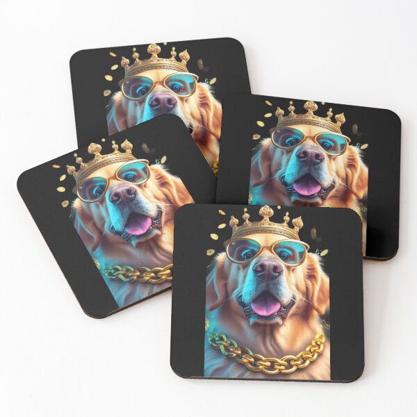 Item preview, Funny dog ​​with crown and golden collar designed and sold by ArtFeverShop.