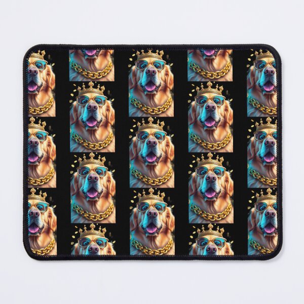 Item preview, Funny dog with crown and golden collar designed and sold by ArtFeverShop.
