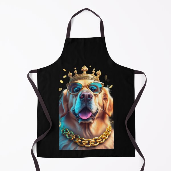 Item preview, Funny dog with crown and golden collar designed and sold by ArtFeverShop.