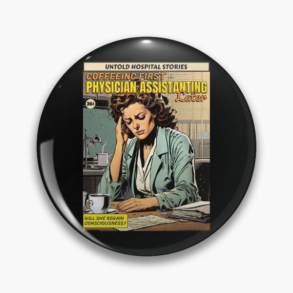 Item preview, Coffeeing First, Physician Assistanting Later - Funny Vintage Retro Comic Book Cover Art Style designed and sold by thecatcouch.
