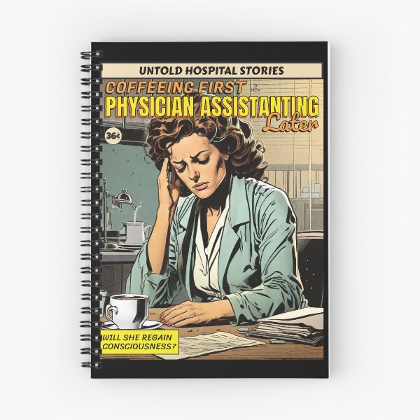 Item preview, Coffeeing First, Physician Assistanting Later - Funny Vintage Retro Comic Book Cover Art Style designed and sold by thecatcouch.