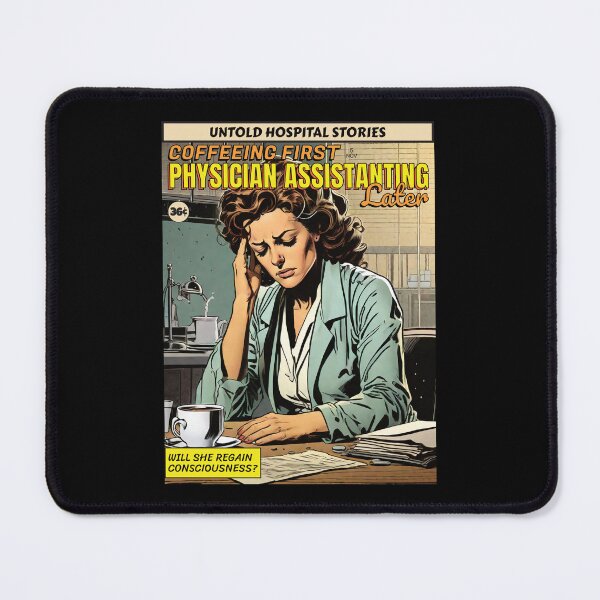 Item preview, Coffeeing First, Physician Assistanting Later - Funny Vintage Retro Comic Book Cover Art Style designed and sold by thecatcouch.