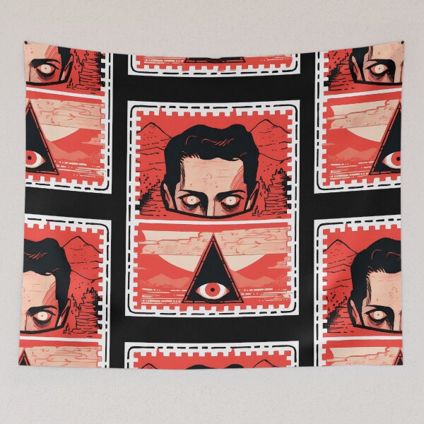 Item preview, Black and red surrealist eye postal stamp- Unnerving designed and sold by octoboobs.