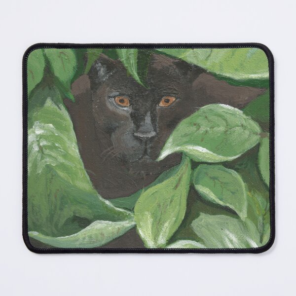 Artikelvorschau, Schwarzer Panther im Dschungel (grün, schwarz) entworfen und verkauft von Ann Kronick.