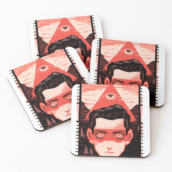 Item preview, Black and red surrealist pyramid postal stamp- Ink work designed and sold by octoboobs.