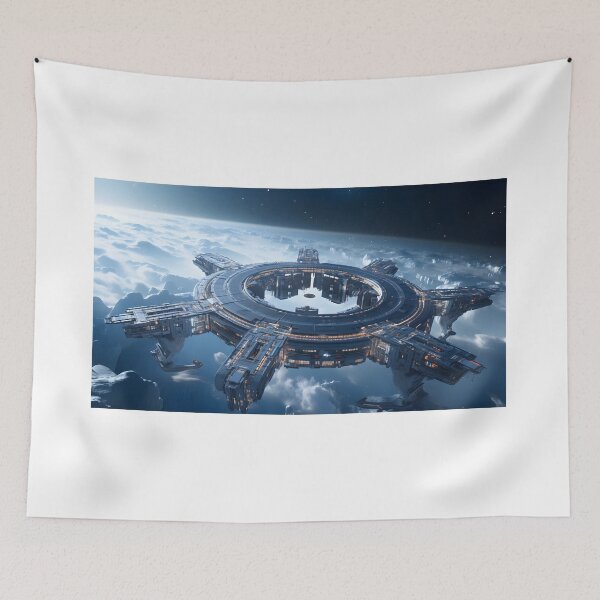 Item preview, Futuristic Space Station designed and sold by Shirtastically.