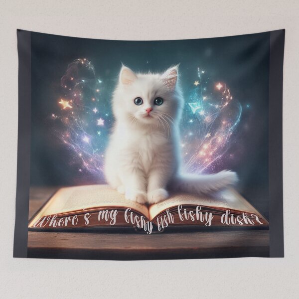 Item preview, White Magical Kitty designed and sold by SugarInk.