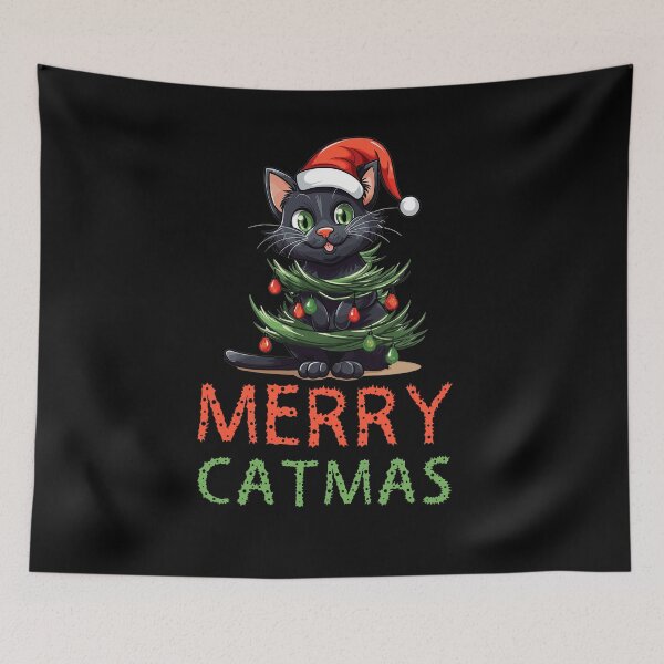 Artikelvorschau, Frohe Weihnachten, schwarze Katze entworfen und verkauft von Matthias Hoch.