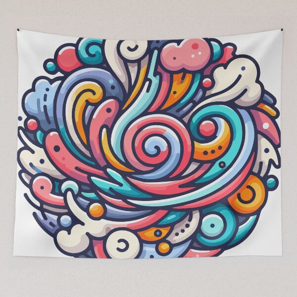 Item preview, Vibrant Abstract Whirlpool Doodle Art designed and sold by OniumEth.