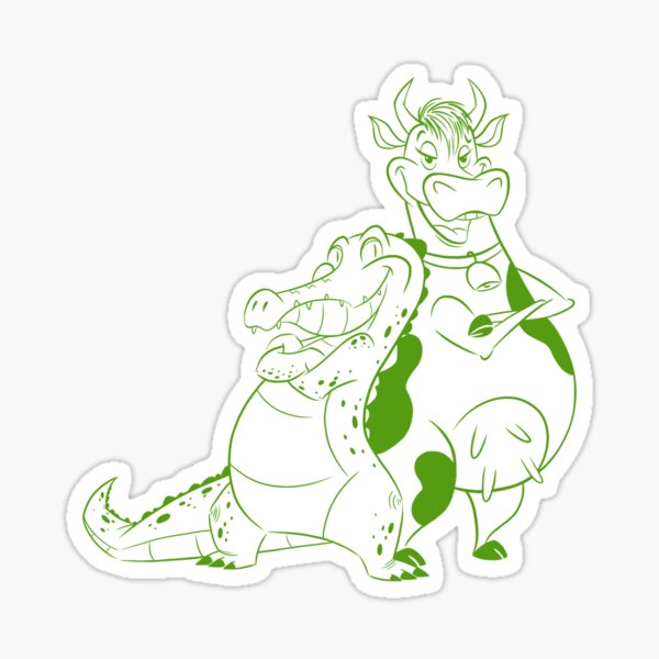 Cow and Crocodile Sticker