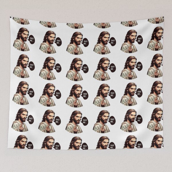 Item preview, Funny Lol Jesus Try Me Meme Phrase designed and sold by gemneye.